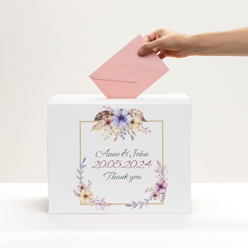 Personalisierte Box für Hochzeitsbriefumschläge!
