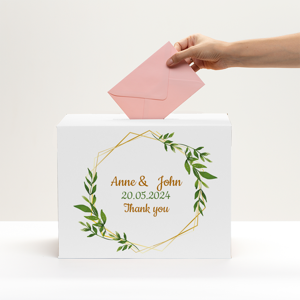 Personalisierte Box für Hochzeitsbriefumschläge!