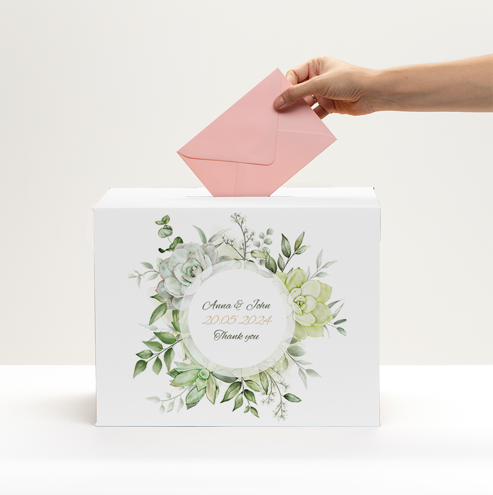 Personalisierte Box für Hochzeitsbriefumschläge!