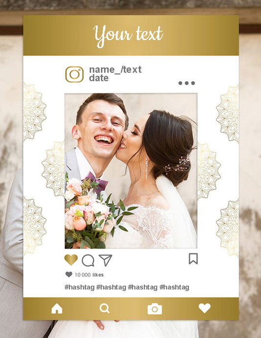 Instagram-Fotorahmen zum Fotografieren - Personalisierung der Beschriftung